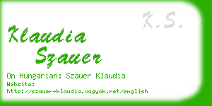 klaudia szauer business card